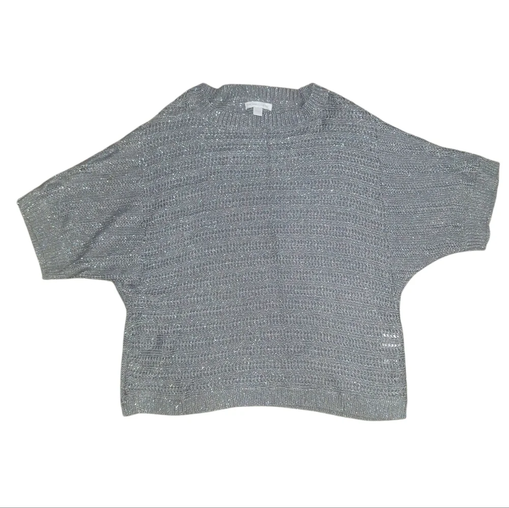🎁New York & Company Silver Women's Knit Top Size Small